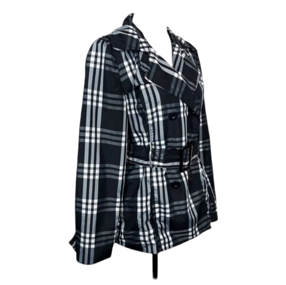 Jou Jou Womens Plaid Black and White Blazier Coat Size L - Picture 6 of 7